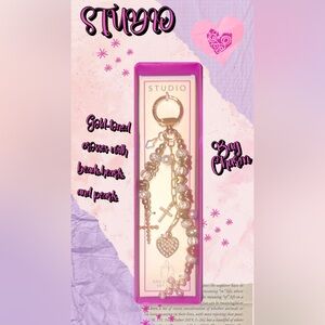 Studio Gold-Toned Beaded Cross Bag Charm